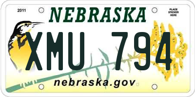 NE license plate XMU794