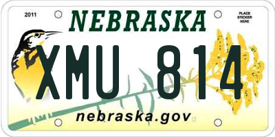 NE license plate XMU814