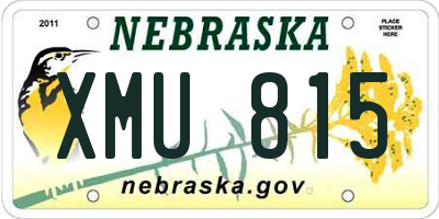 NE license plate XMU815