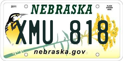 NE license plate XMU818