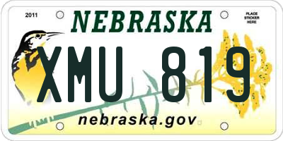 NE license plate XMU819