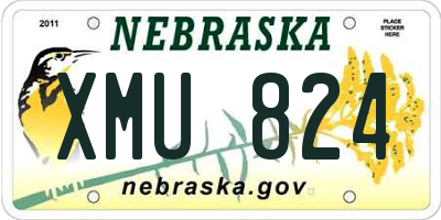 NE license plate XMU824