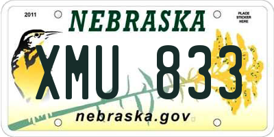 NE license plate XMU833