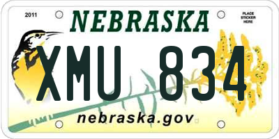 NE license plate XMU834
