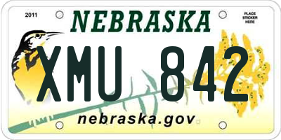NE license plate XMU842