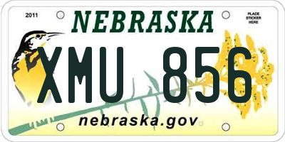 NE license plate XMU856