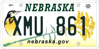NE license plate XMU861