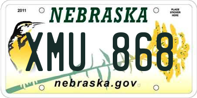 NE license plate XMU868