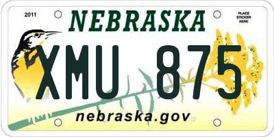 NE license plate XMU875