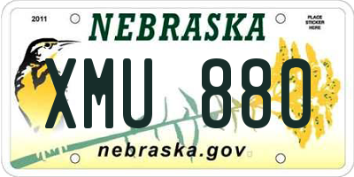 NE license plate XMU880