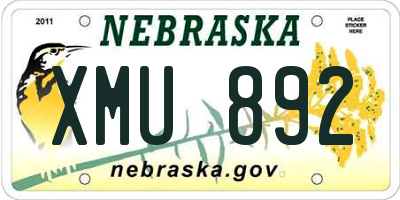 NE license plate XMU892