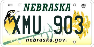 NE license plate XMU903