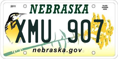 NE license plate XMU907