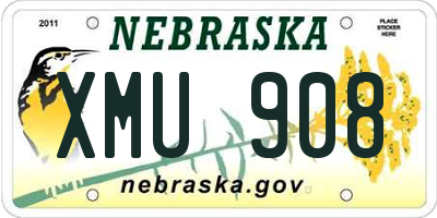 NE license plate XMU908