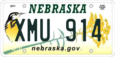 NE license plate XMU914