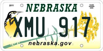 NE license plate XMU917