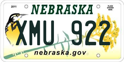 NE license plate XMU922