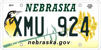 NE license plate XMU924