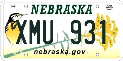 NE license plate XMU931