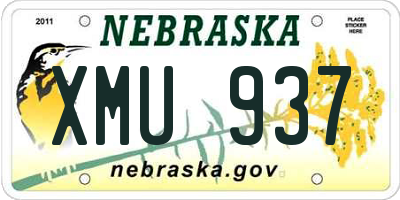 NE license plate XMU937