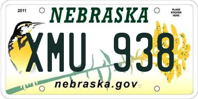 NE license plate XMU938