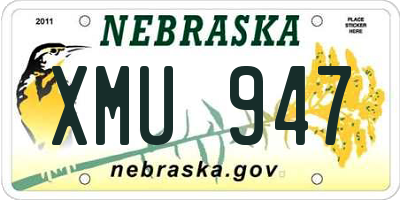 NE license plate XMU947