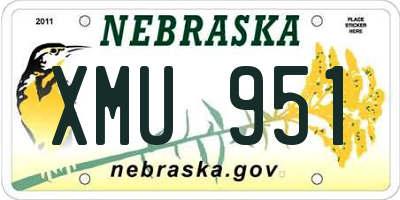 NE license plate XMU951