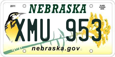 NE license plate XMU953