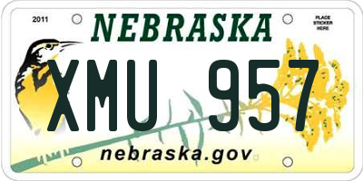 NE license plate XMU957