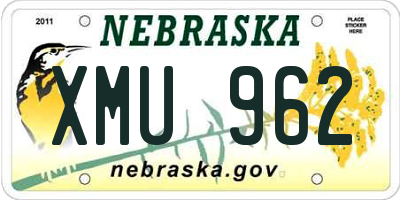 NE license plate XMU962
