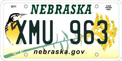 NE license plate XMU963