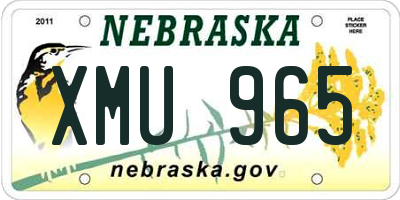 NE license plate XMU965