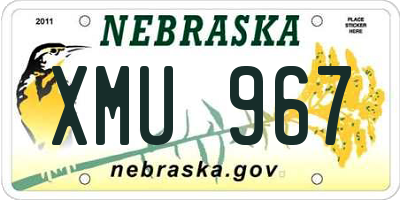 NE license plate XMU967