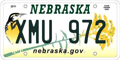 NE license plate XMU972