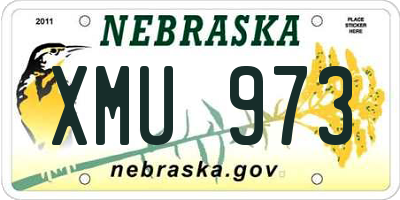 NE license plate XMU973