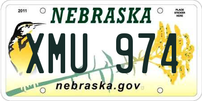 NE license plate XMU974