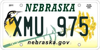 NE license plate XMU975