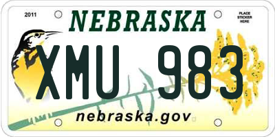 NE license plate XMU983