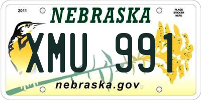 NE license plate XMU991
