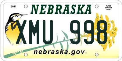 NE license plate XMU998