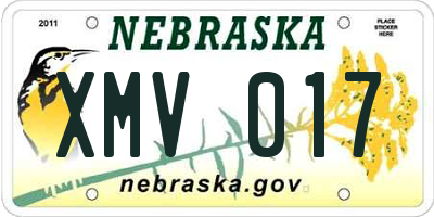 NE license plate XMV017