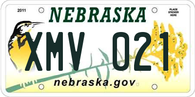 NE license plate XMV021