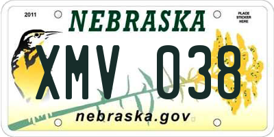 NE license plate XMV038