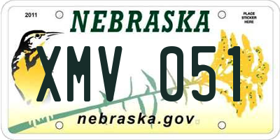 NE license plate XMV051