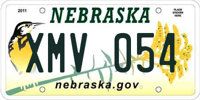 NE license plate XMV054