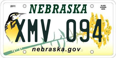 NE license plate XMV094