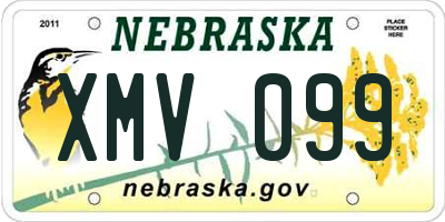 NE license plate XMV099