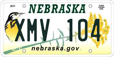 NE license plate XMV104