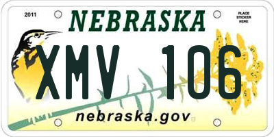 NE license plate XMV106
