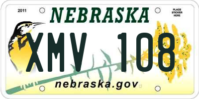 NE license plate XMV108
